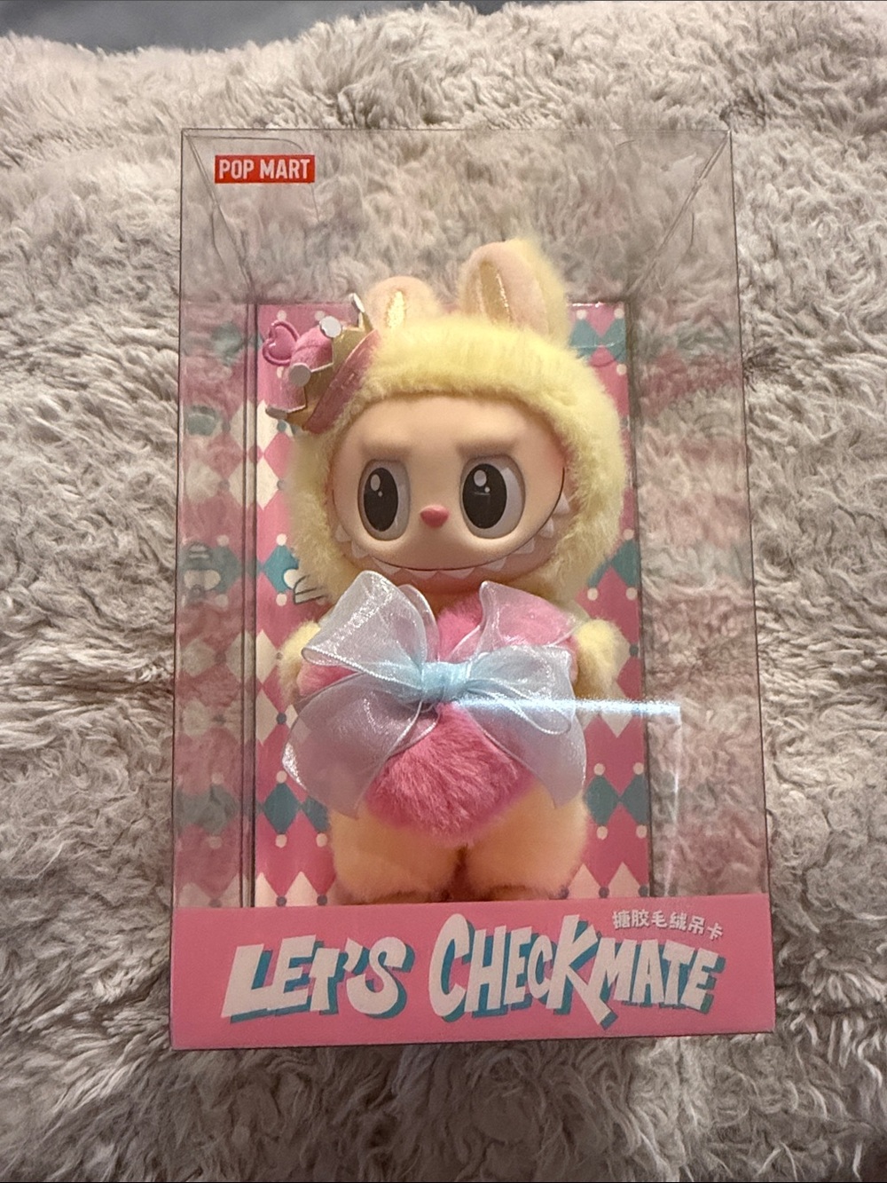 Pop Mart Let's Checkmate Plush Toy - Yellow & Pink